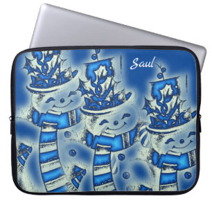 Neoprene jul Laptop sleeve 15 tum, Snögubbe