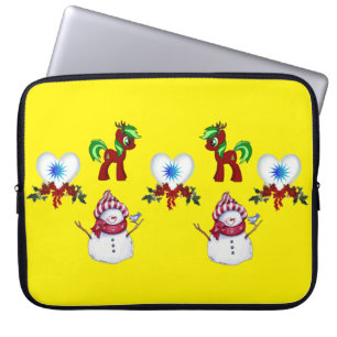 Neoprene jul Laptop sleeve 15 tum, Snögubbe