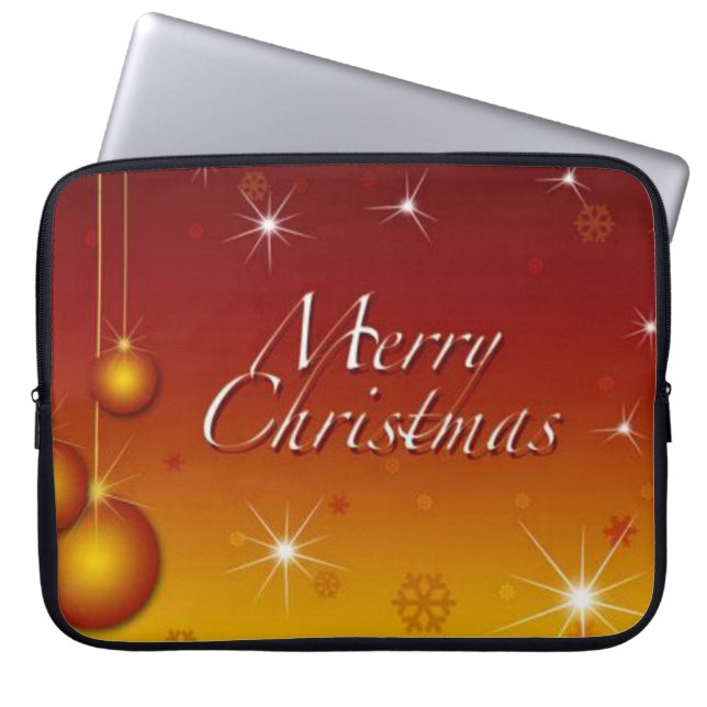 Neoprene jul Laptop sleeve 15 tum, Snögubbe (Framsidan)