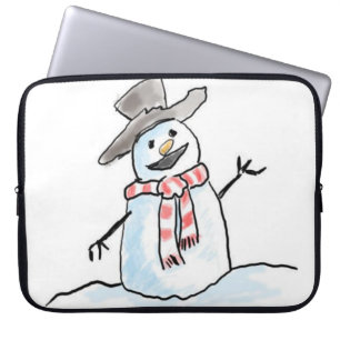 Neoprene jul Laptop sleeve 15 tum, Snögubbe