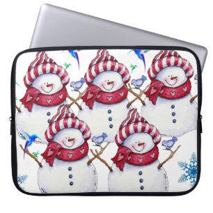 Neoprene jul Laptop sleeve 15 tum, Snögubbe
