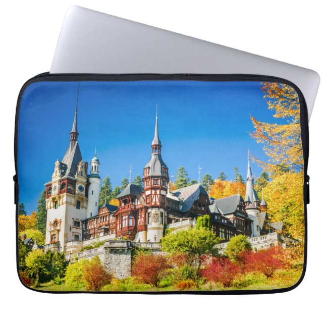 Neoprene Laptop sleeve 13 tums Peles castle Sinaia (Framsidan)