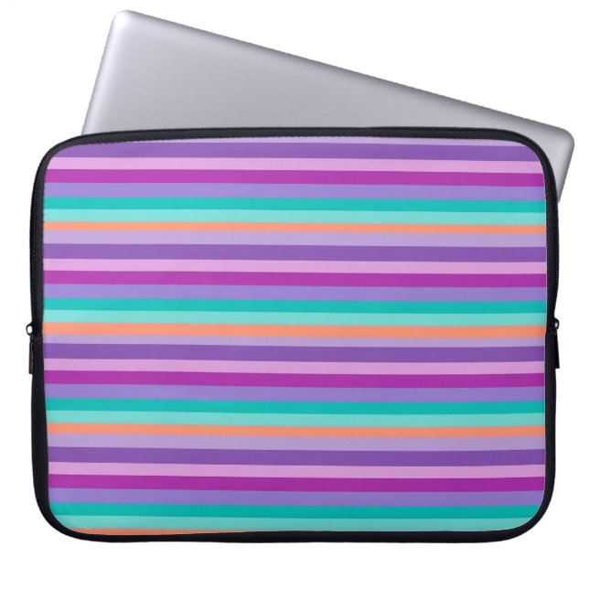 Neoprene Laptop sleeve 15-tums Lila Linjer (Framsidan)