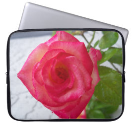 Neoprene-sleeve med rosa ros laptop fodral