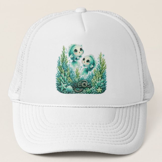 Neos Kawaii Stjärntecken Fiskarna Keps (Framsida)