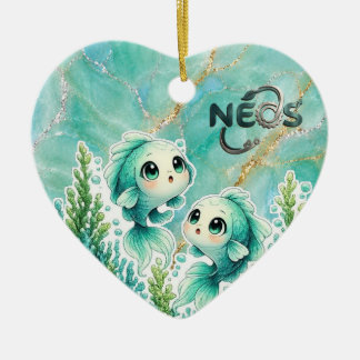 Neos Kawaii Zodiac Fiskarna Julgransprydnad Keramik