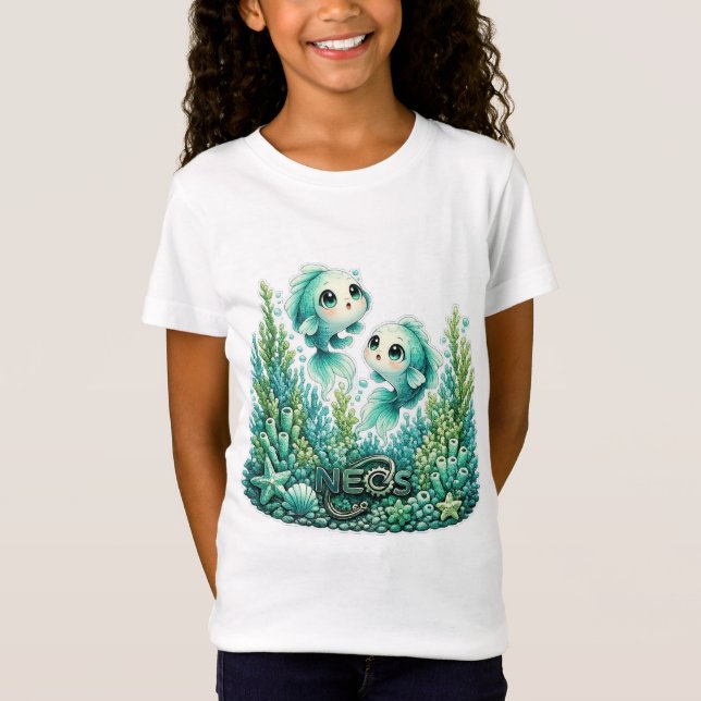 Neos Kawaii Zodiak Fiskarna T Shirt (Framsida)