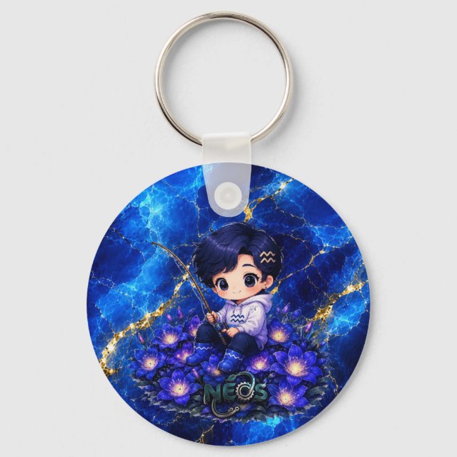 Neos Kawaii Zodiak Vattumannen Nyckelring (Framsida)