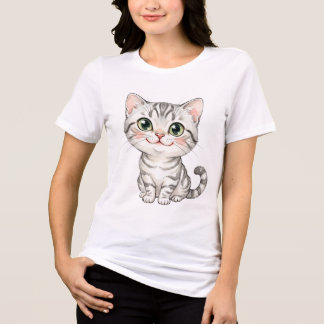 Neotenisk amerikansk korthårig vattenfärgskattunge t shirt