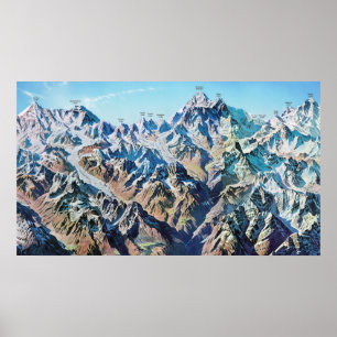 "Nepal: 1963/heute - Mt. Everest Region Panorama Poster