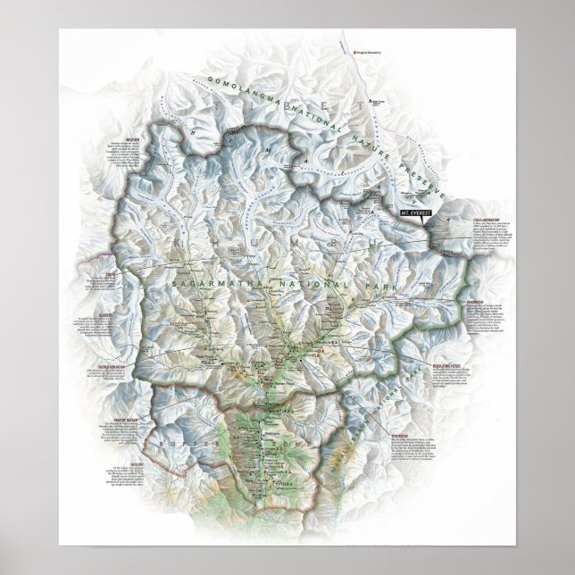 " Nepal: 2003/heute Himalaya - Sagarmatha NP Karte Poster (Framsidan)