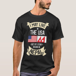Nepal American Flagga Usa Nepali Roots T Shirt