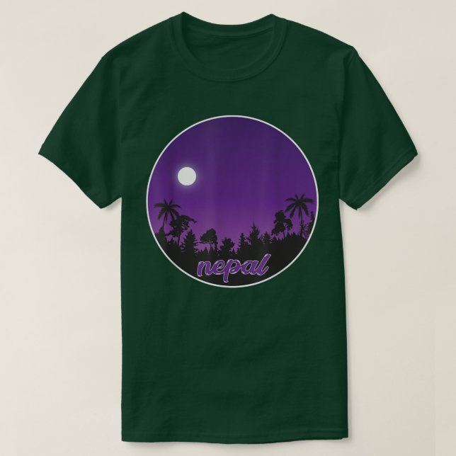 Nepal By night med Handflatan T Shirt (Design framsida)
