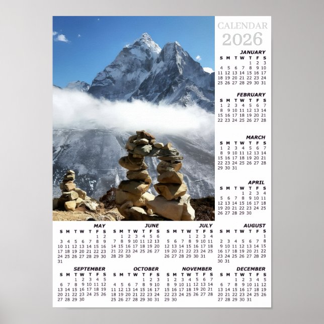 Nepal Calendar 2026, Ama Dablan, Sagarmatha Poster (Framsidan)