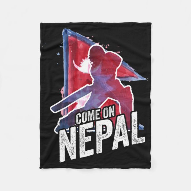 Nepal Cricket Jersey Nepali Flag Supporter Cricket Fleecefilt (Framsidan)
