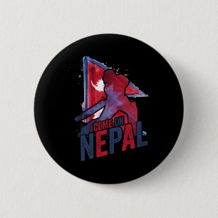 Nepal Cricket Tröja Nepali Flagga Supporter Cricke Knapp