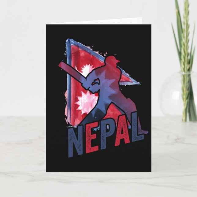 Nepal Cricket Tröja Nepali Flagga Supporter Cricke Kort (Framsida)