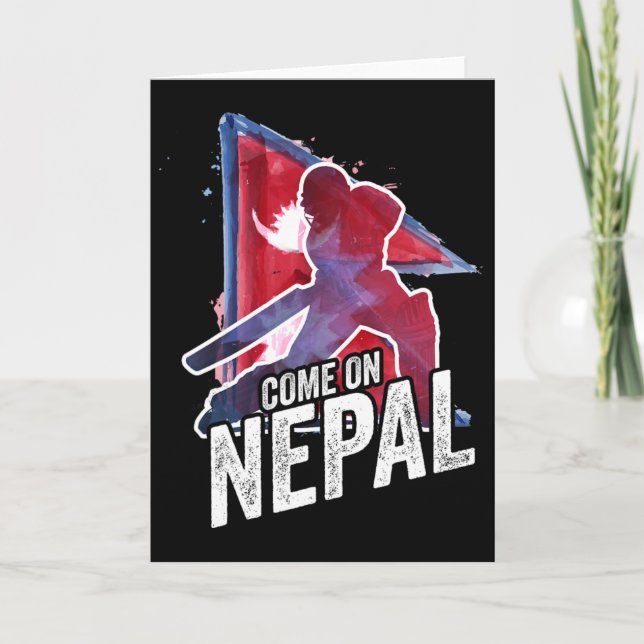 Nepal Cricket Tröja Nepali Flagga Supporter Cricke Kort (Framsida)