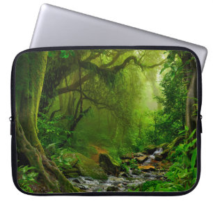 Nepal-djungel med floddjungel, skog, mark, flod. laptop fodral