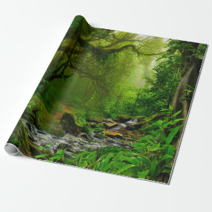 Nepal djungel med floddjungel, skog, mark, flod. presentpapper