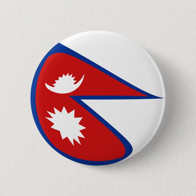 Nepal Fisheye Flagga Button Knapp (Framsida)
