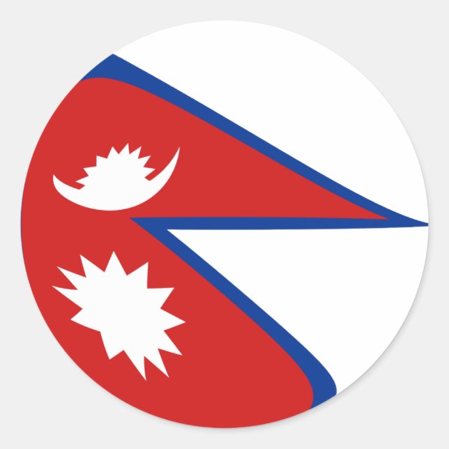 Nepal Fisheye Flagga Klistermärke (Framsida)