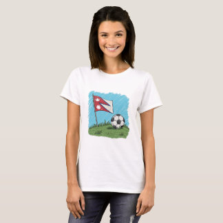 Nepal flag and soccer ball t shirt