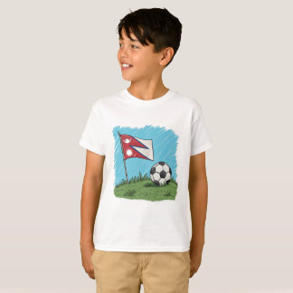 Nepal flag and soccer ball t shirt