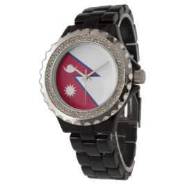Nepal flagga armbandsur