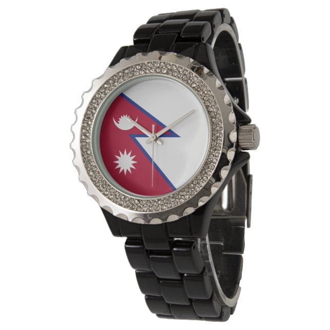Nepal flagga armbandsur (Vinklad)
