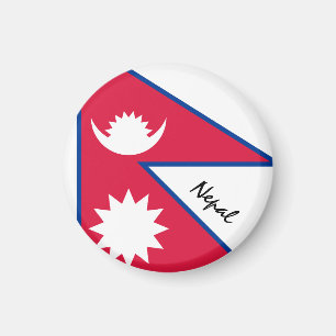 Nepal flagga & Asien - resor/sportfantaster Magnet