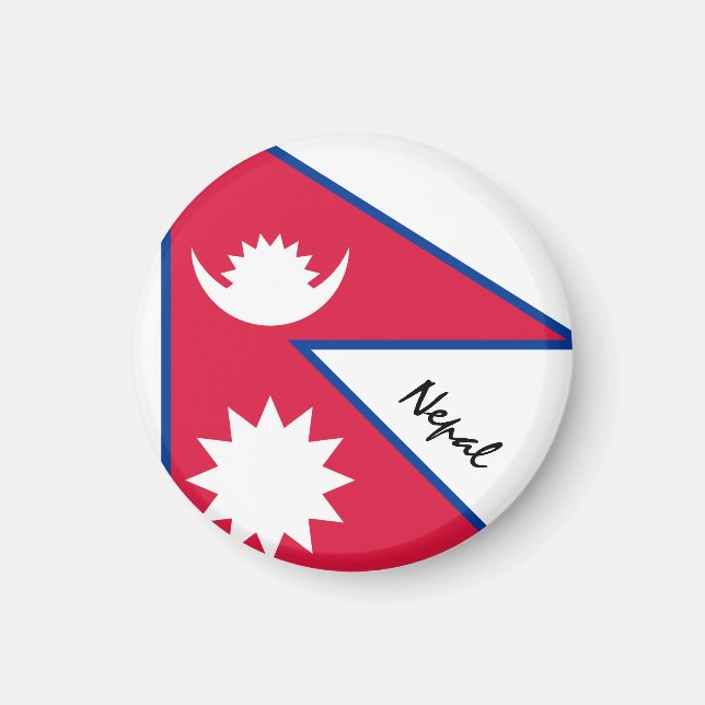Nepal flagga & Asien - resor/sportfantaster Magnet (Framsidan)
