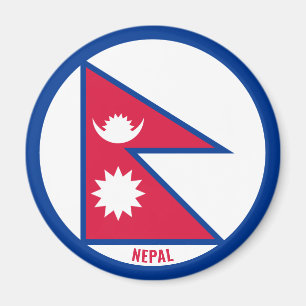 Nepal Flagga Charming Patriotic Magnet