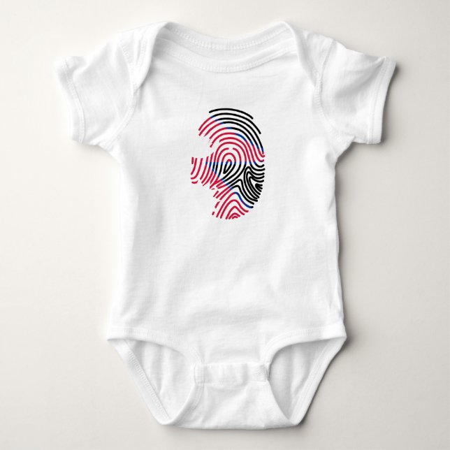 Nepal Flagga Fingerprint T Shirt (Framsida)