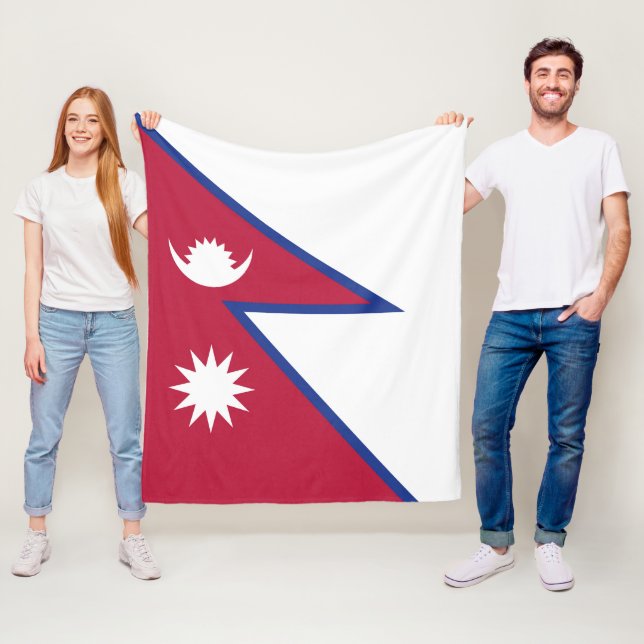 Nepal flagga fleecefilt (På plats)