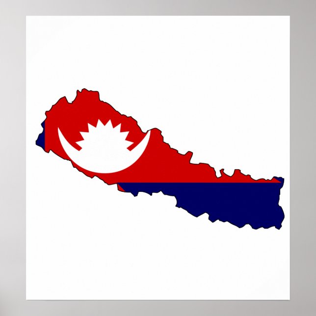 Nepal Flagga fullt storlek Poster (Framsidan)