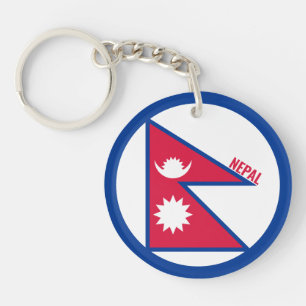 Nepal Flagga Inscription Red Blue White Pennants