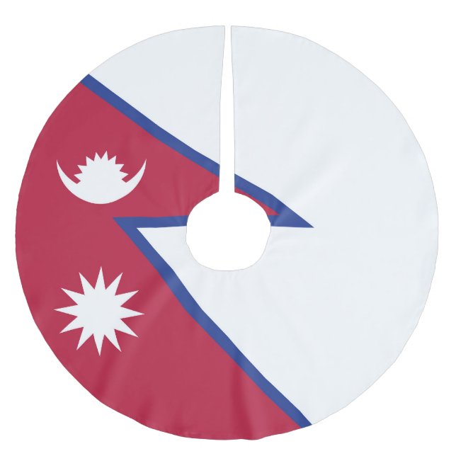 Nepal flagga julgransmatta borstad polyester (Framsidan)