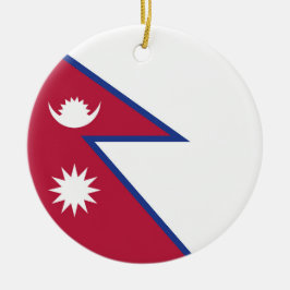 Nepal flagga julgransprydnad keramik