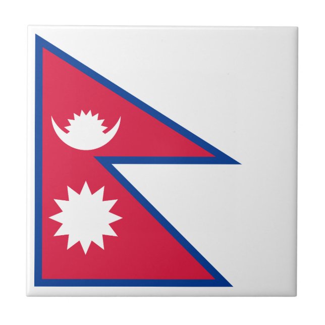 Nepal Flagga Kakelplatta (Framsidan)