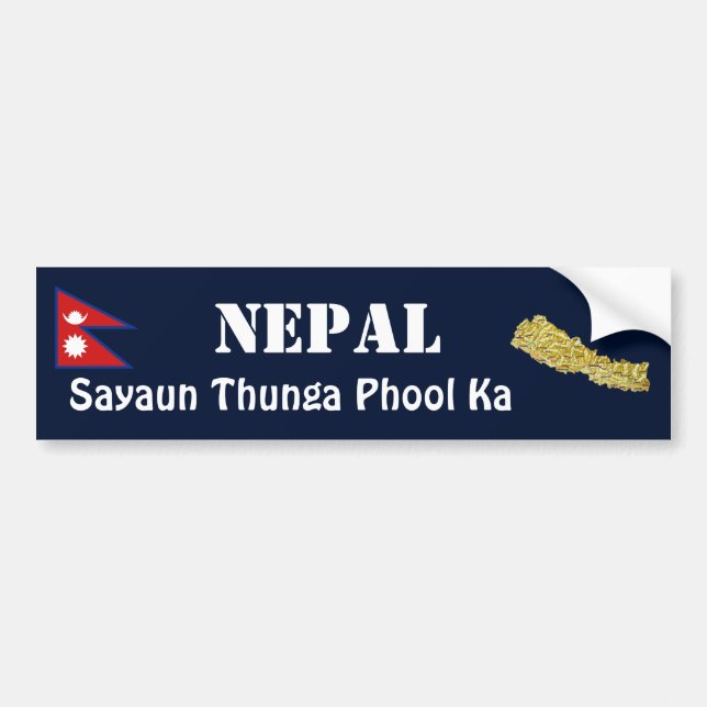 Nepal flagga + Kartabildekal Bildekal (Framsidan)