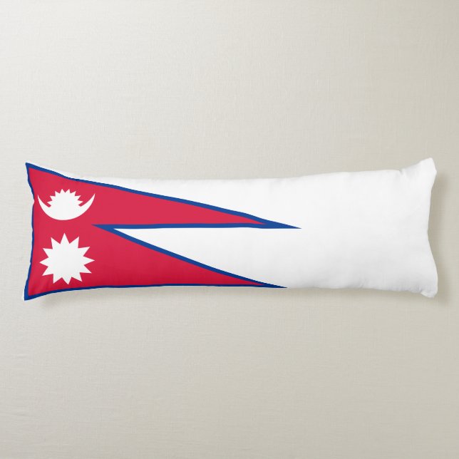 Nepal Flagga Kroppskudde (Framsidan)