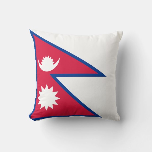 Nepal Flagga Kudde (Framsida)