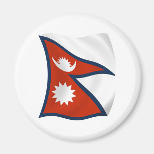 Nepal Flagga Magnet