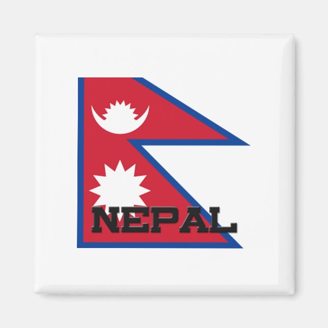 Nepal Flagga Magnet (Framsidan)