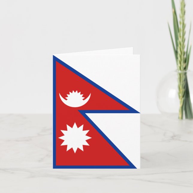 Nepal Flagga Notekard Kort (Framsida)