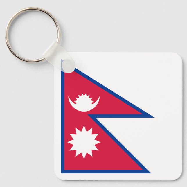 Nepal Flagga Nyckelring (Framsida)