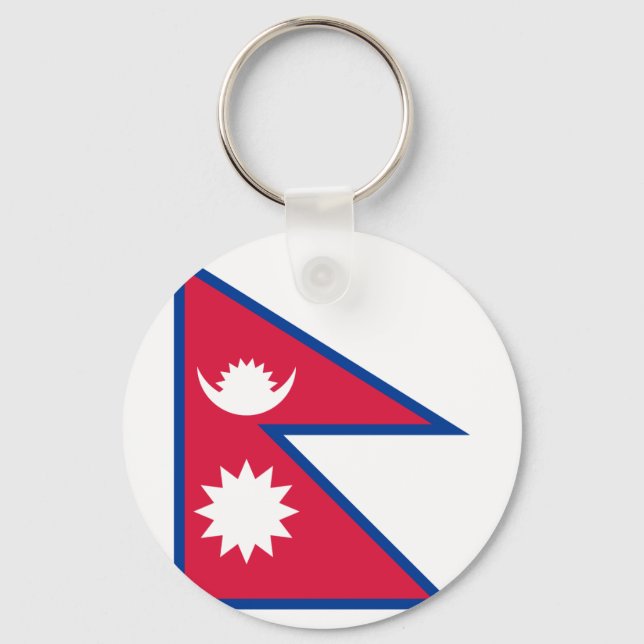 Nepal Flagga Nyckelring (Framsida)