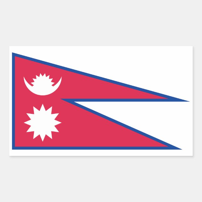 Nepal Flagga Rektangulärt Klistermärke (Framsida)