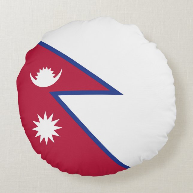 Nepal flagga rund kudde (Baksidan)